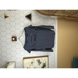 Leifnotes from Anthropologie Blue Striped Valence 3/4 Sleeve Top - Size - Medium
